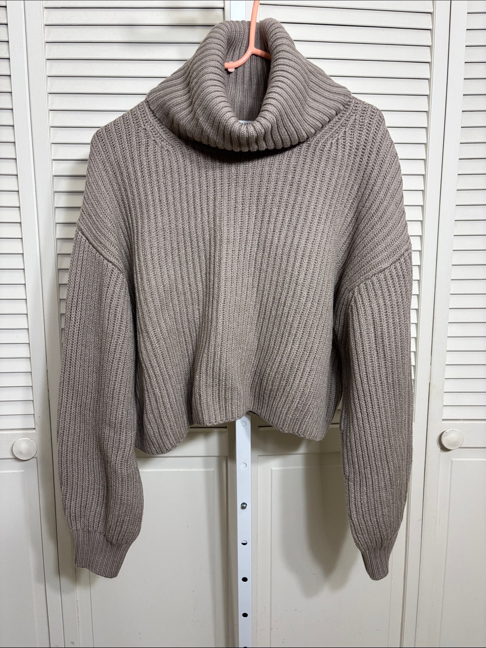Babaton Guell Sweater Merino Wool Turtleneck Heather Gold Camel Sweater Large